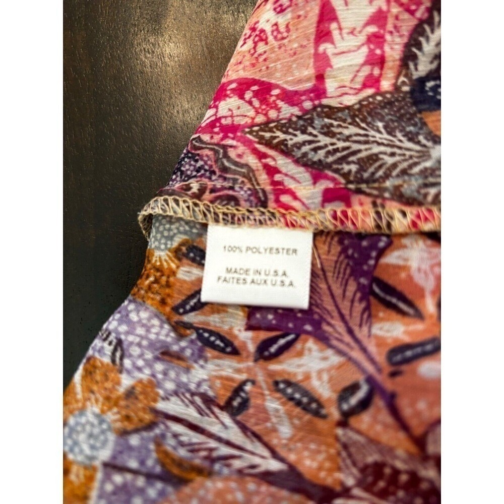 Misa Los Angeles Purple-Pink Printed V-Neck Midi Dress - Picture 7 of 8